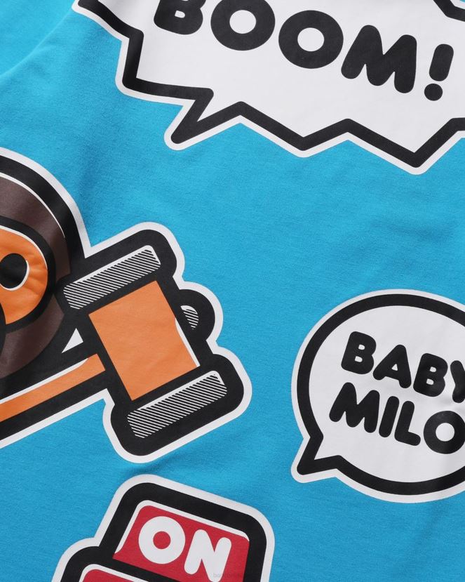 t-shirt superposé bébé milo speech balloon A Bathing Ape enfants ZHX6N41518 bleu