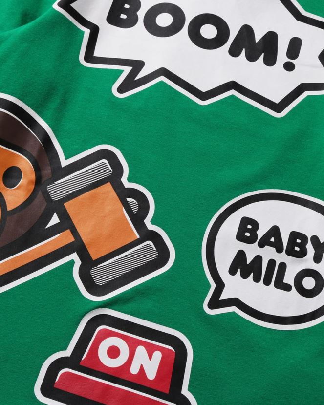 t-shirt superposé bébé milo speech balloon A Bathing Ape enfants ZHX6N41519 menthe