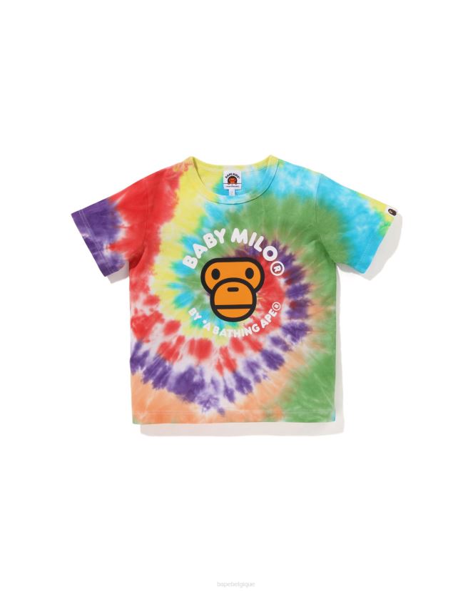 t-shirt teint par nœuds bébé milo A Bathing Ape enfants ZHX6N41707 orange