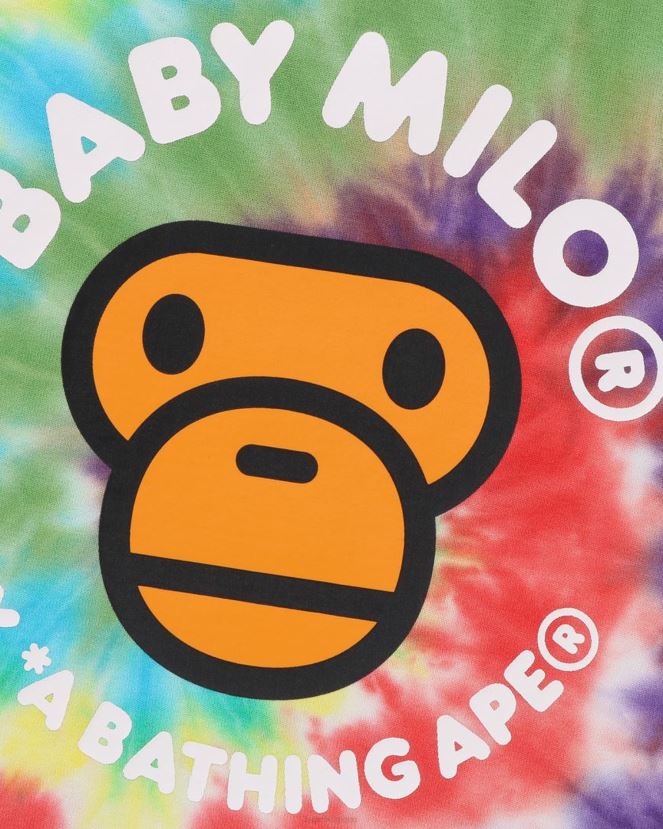t-shirt teint par nœuds bébé milo A Bathing Ape enfants ZHX6N41707 orange