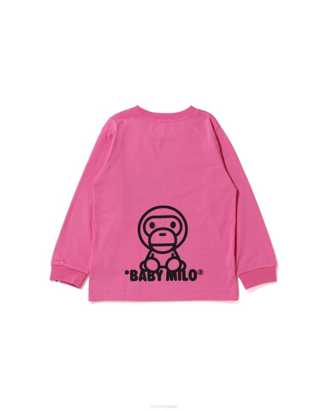 t-shirt tout bébé milo mix A Bathing Ape enfants ZHX6N41516 rose carmin