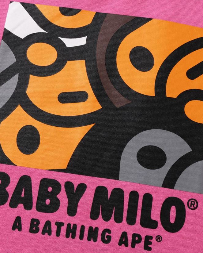 t-shirt tout bébé milo mix A Bathing Ape enfants ZHX6N41516 rose carmin