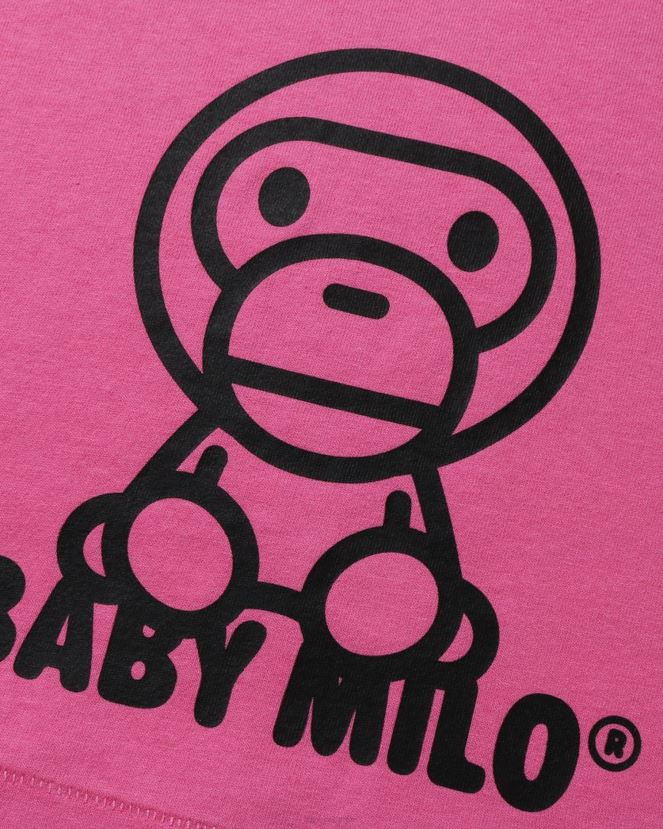 t-shirt tout bébé milo mix A Bathing Ape enfants ZHX6N41516 rose carmin