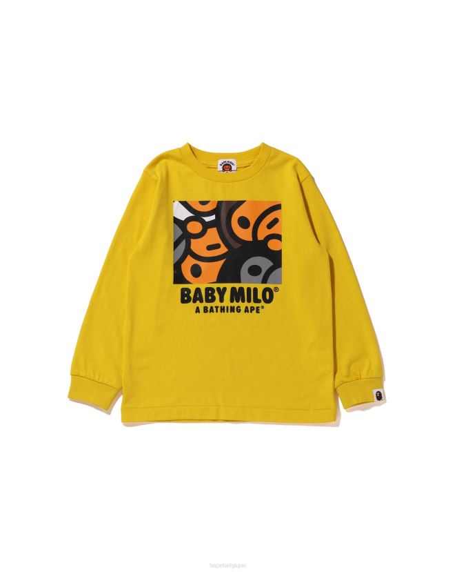t-shirt tout bébé milo mix A Bathing Ape enfants ZHX6N41517 jaune embué