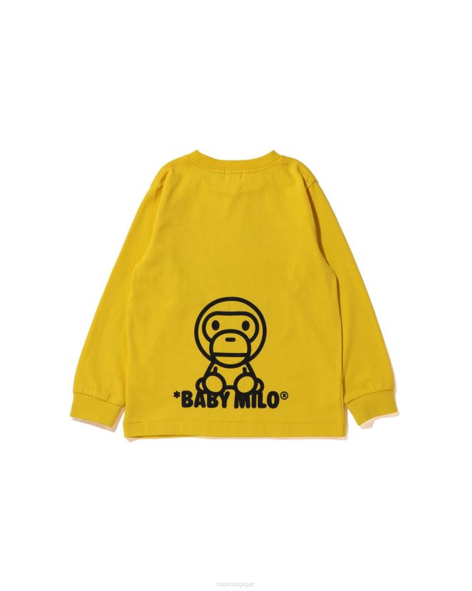 t-shirt tout bébé milo mix A Bathing Ape enfants ZHX6N41517 jaune embué
