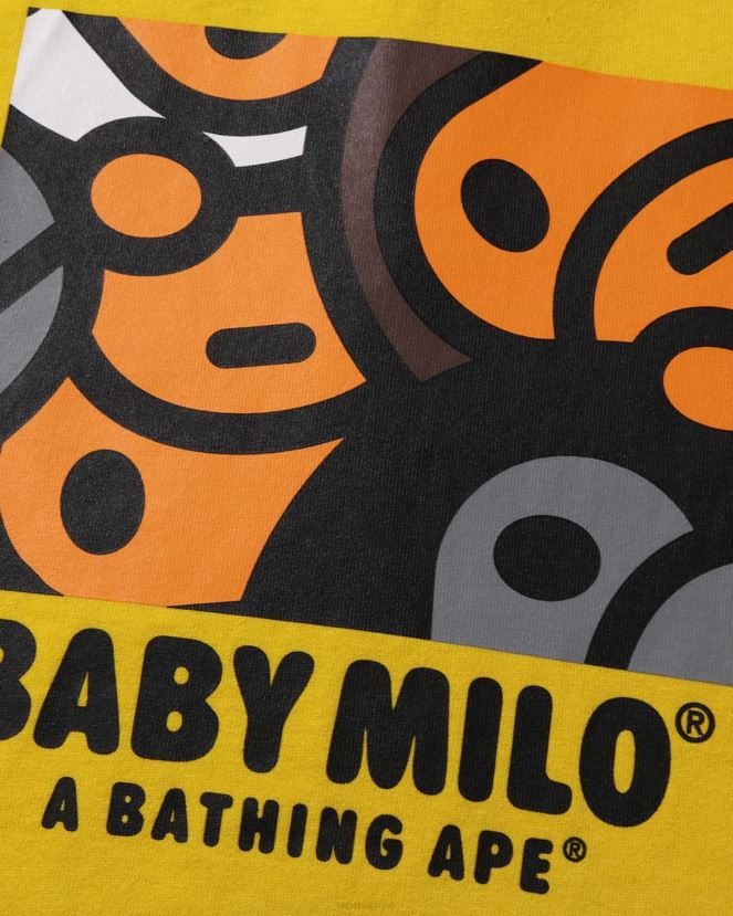 t-shirt tout bébé milo mix A Bathing Ape enfants ZHX6N41517 jaune embué