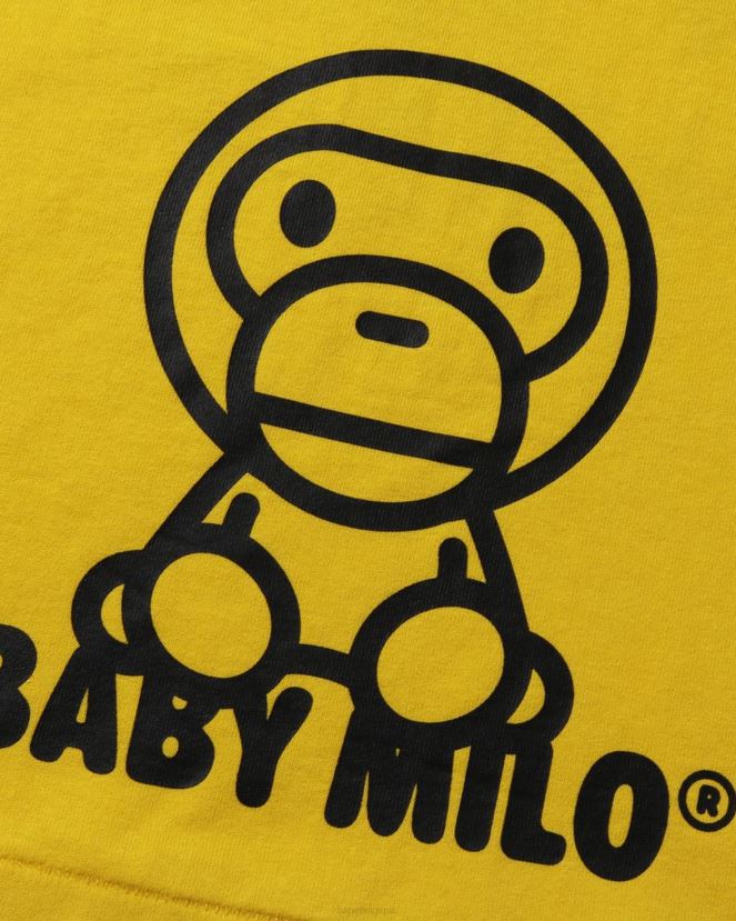 t-shirt tout bébé milo mix A Bathing Ape enfants ZHX6N41517 jaune embué