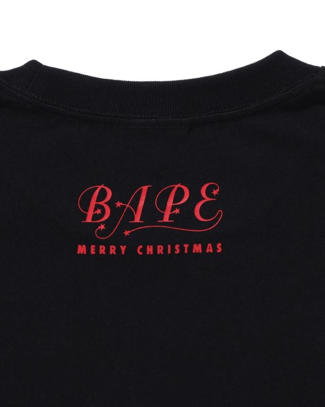 t-shirt tête de noël A Bathing Ape Hommes ZHX6N4147 noir