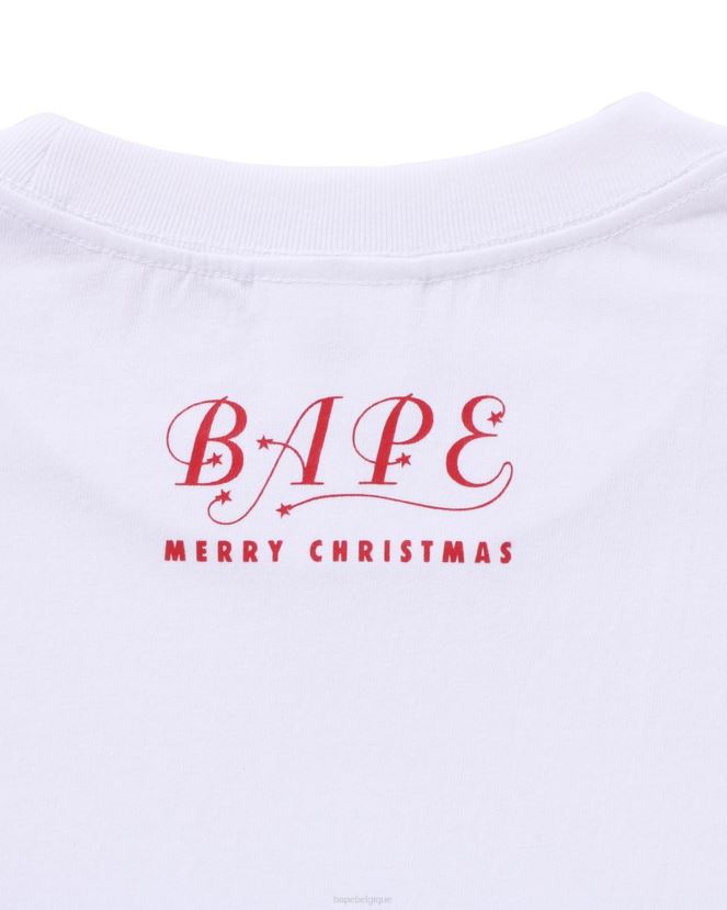 t-shirt tête de noël A Bathing Ape Hommes ZHX6N4148 blanc