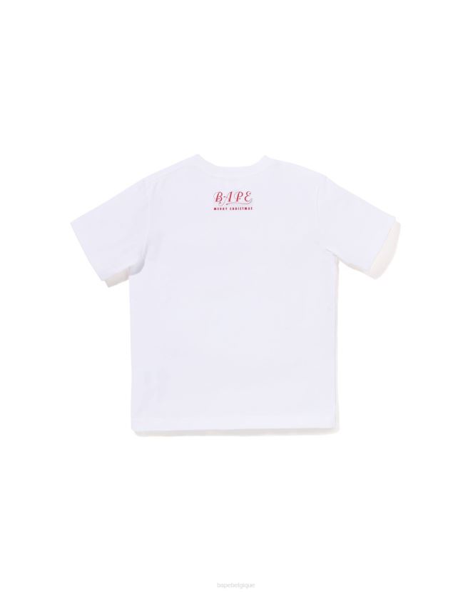 t-shirt tête de noël A Bathing Ape enfants ZHX6N41358 blanc