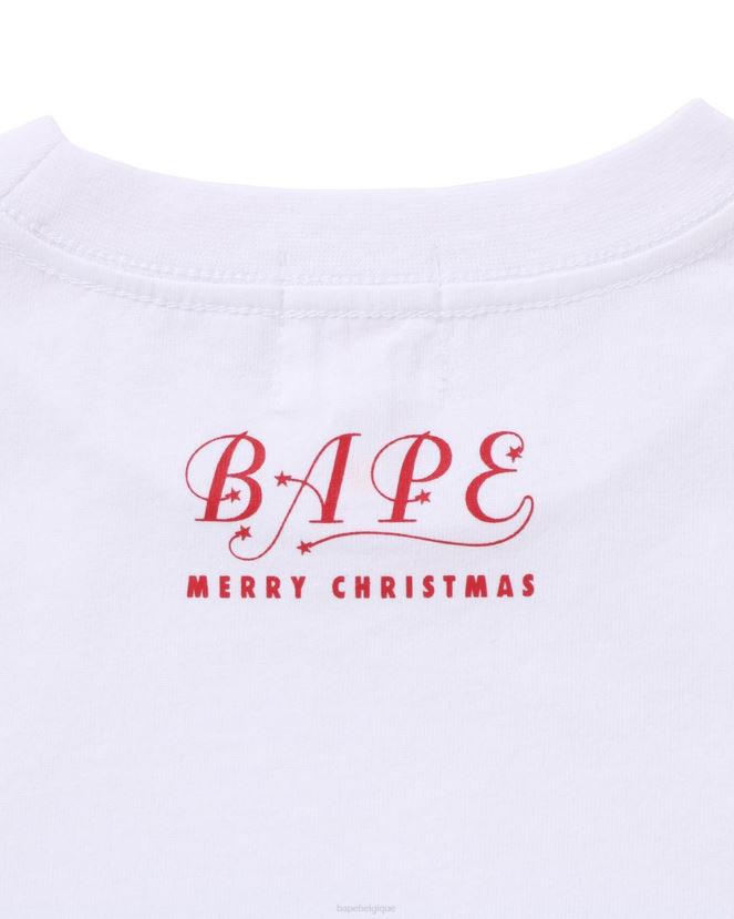 t-shirt tête de noël A Bathing Ape enfants ZHX6N41358 blanc