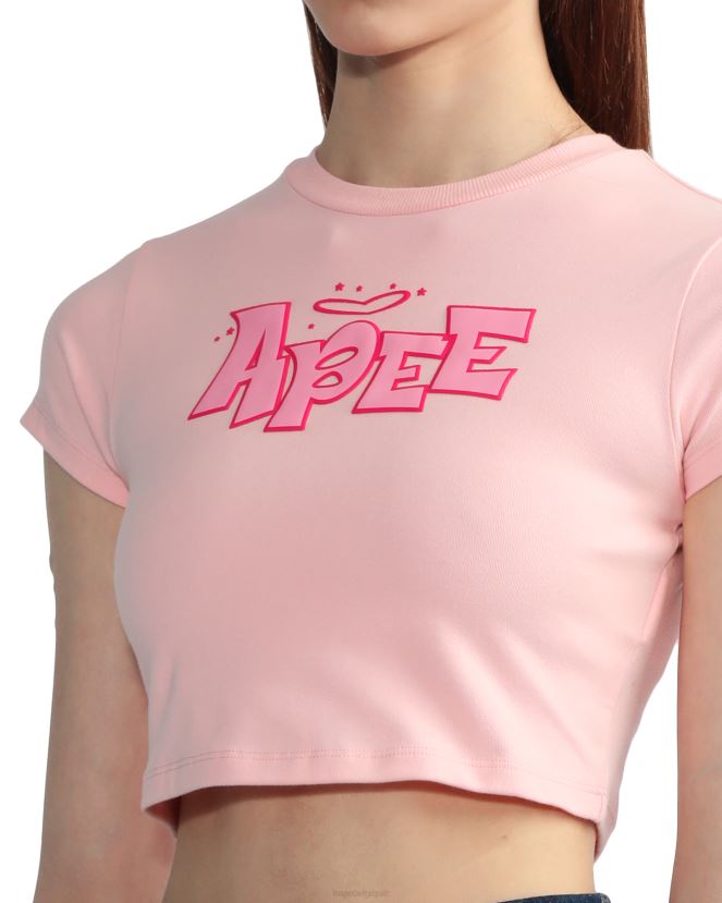t-shirt à coupe slim graphique A Bathing Ape femmes ZHX6N4837 rose