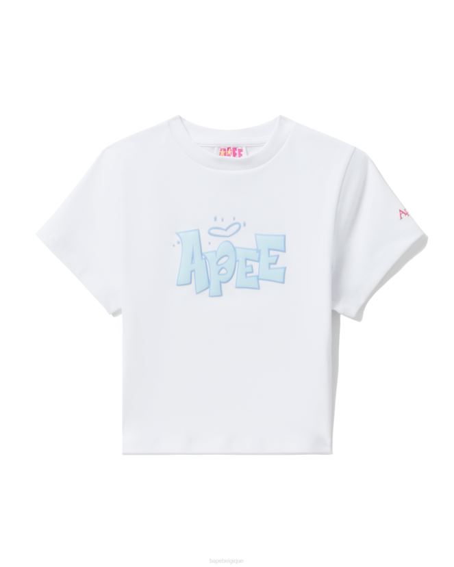 t-shirt à coupe slim graphique A Bathing Ape femmes ZHX6N4838 blanc