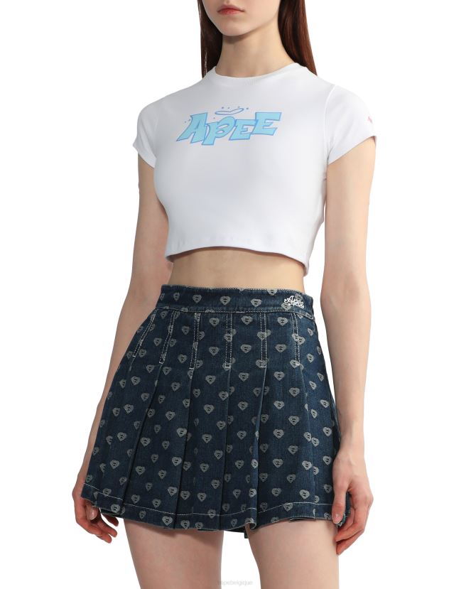 t-shirt à coupe slim graphique A Bathing Ape femmes ZHX6N4838 blanc