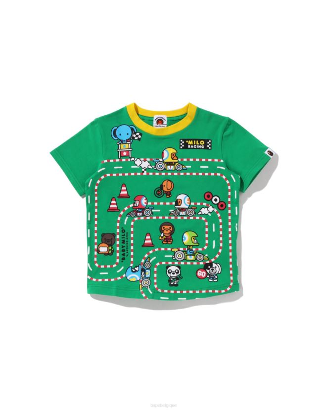t-shirt à gros panneaux milo racing pour bébé A Bathing Ape enfants ZHX6N41623 émeraude