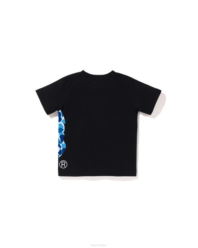 t-shirt à grosse tête abc camo side A Bathing Ape enfants ZHX6N41289 noir