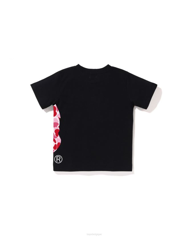 t-shirt à grosse tête abc camo side A Bathing Ape enfants ZHX6N41291 noir