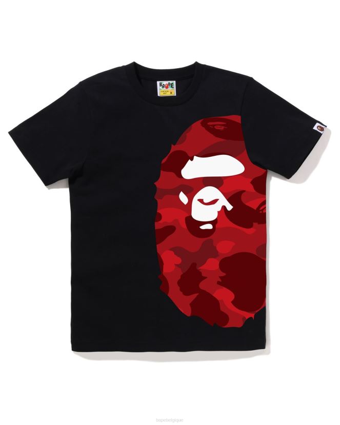 t-shirt à grosse tête couleur camouflage A Bathing Ape femmes ZHX6N4896 noir