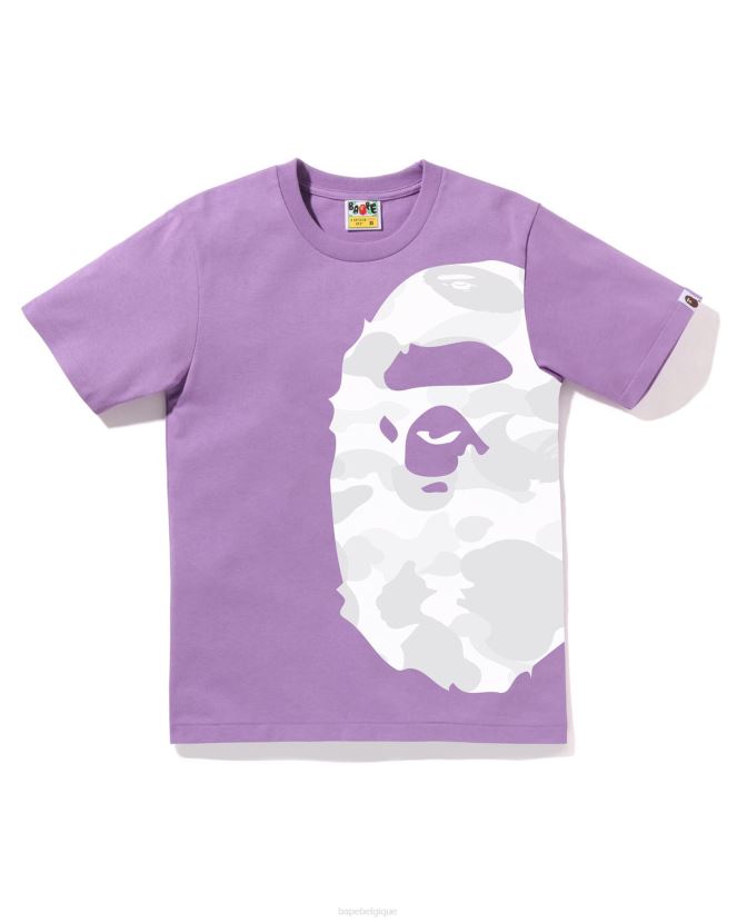 t-shirt à grosse tête couleur camouflage A Bathing Ape femmes ZHX6N4897 violet