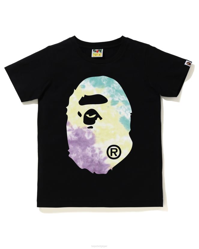t-shirt à grosse tête tie-dye A Bathing Ape femmes ZHX6N4999 noir