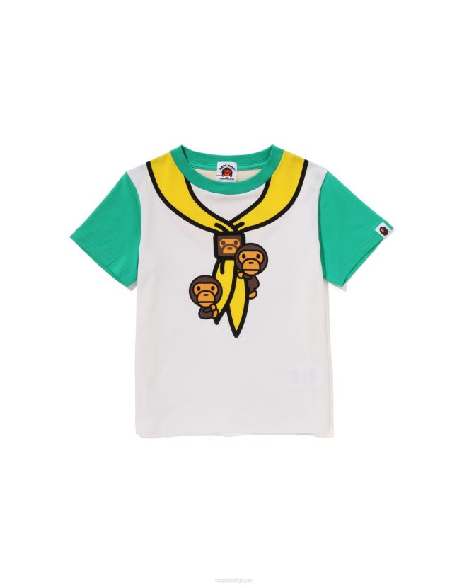 t-shirt à imprimé chef scout pour bébé milo A Bathing Ape enfants ZHX6N41379 vert paon