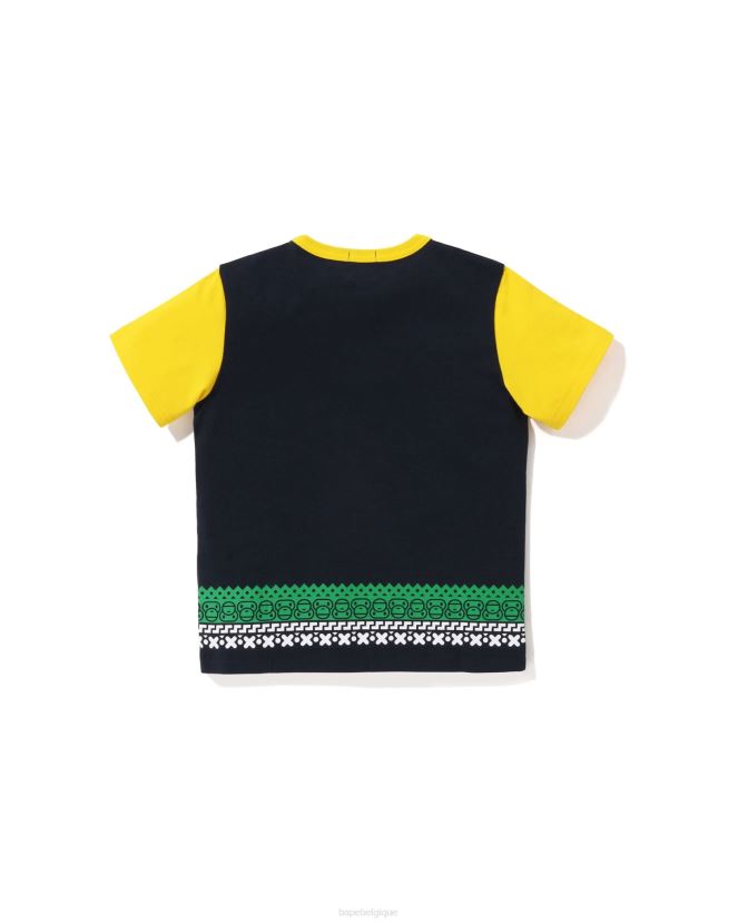 t-shirt à imprimé nordique milo pour bébé A Bathing Ape enfants ZHX6N41475 bleu marine