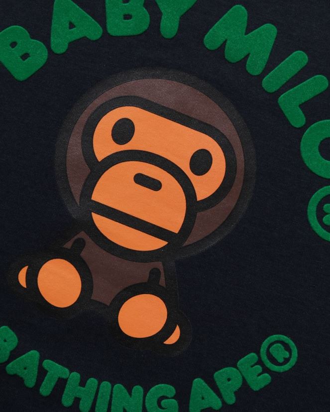 t-shirt à imprimé nordique milo pour bébé A Bathing Ape enfants ZHX6N41475 bleu marine