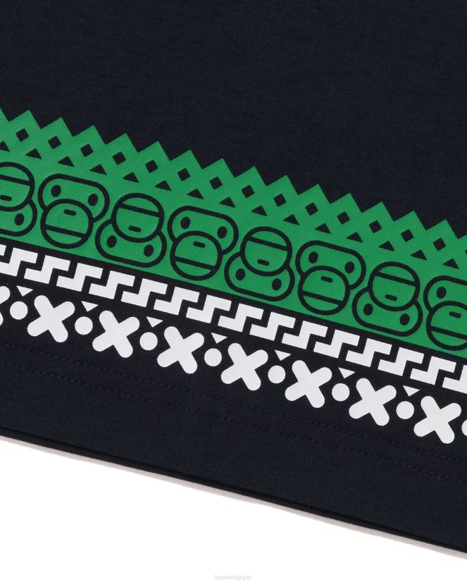 t-shirt à imprimé nordique milo pour bébé A Bathing Ape enfants ZHX6N41475 bleu marine