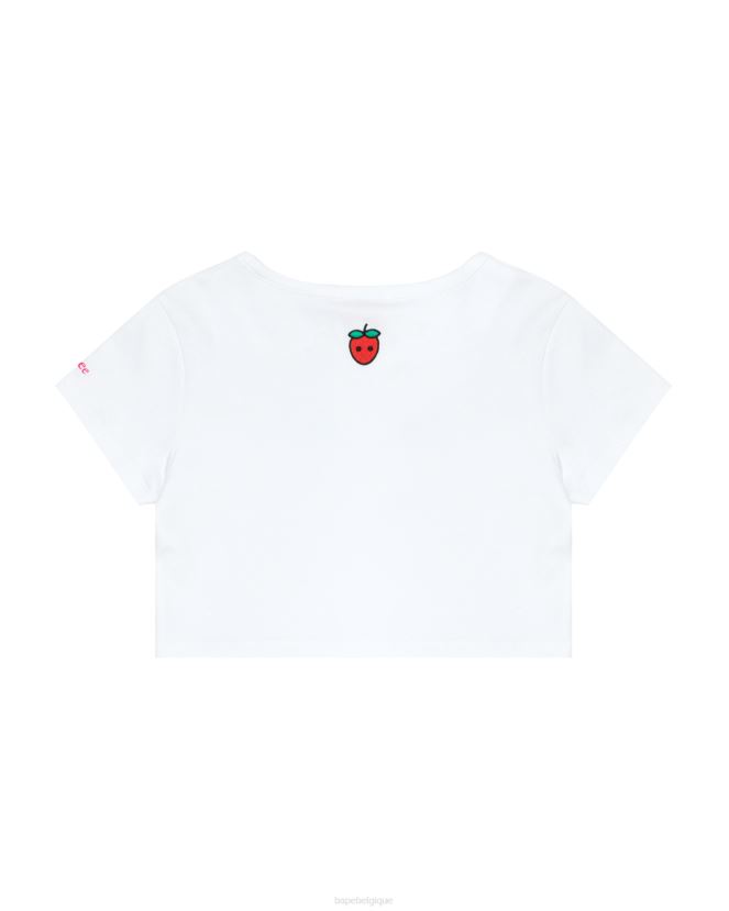 t-shirt à logo A Bathing Ape femmes ZHX6N4939 blanc blanchi