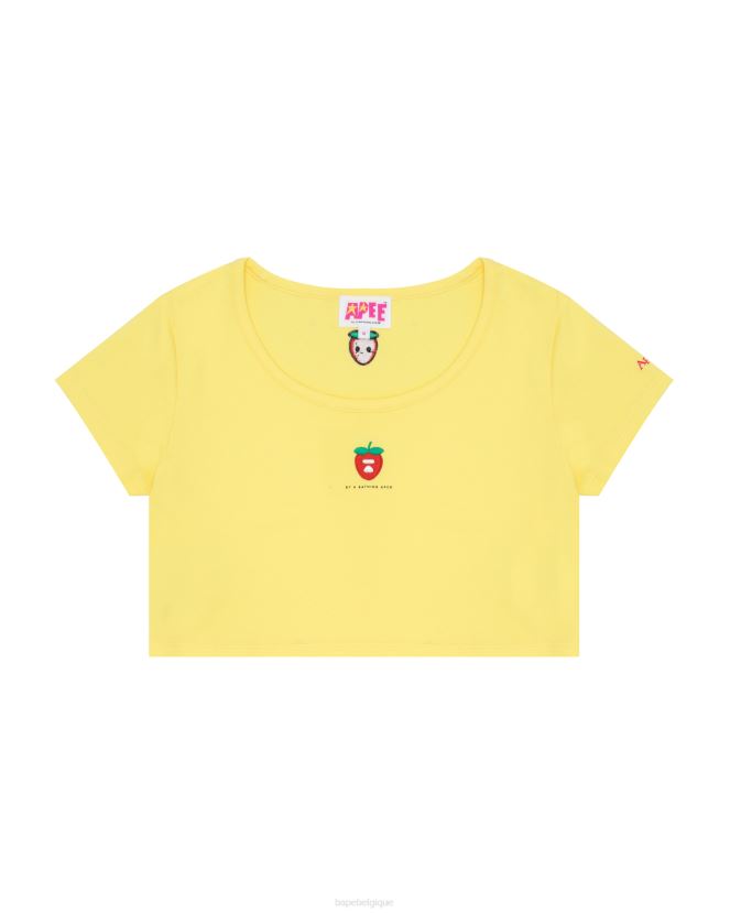 t-shirt à logo A Bathing Ape femmes ZHX6N4940 jaune citron