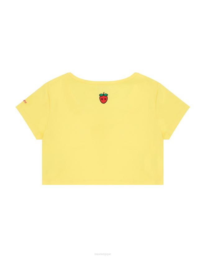 t-shirt à logo A Bathing Ape femmes ZHX6N4940 jaune citron