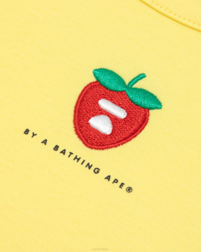 t-shirt à logo A Bathing Ape femmes ZHX6N4940 jaune citron