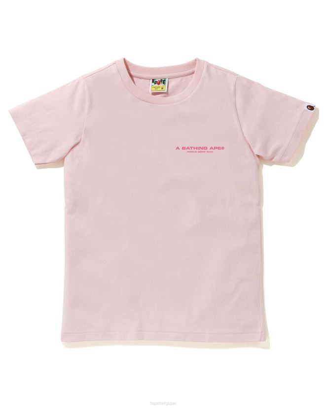 t-shirt à motif camouflage A Bathing Ape femmes ZHX6N4925 rose