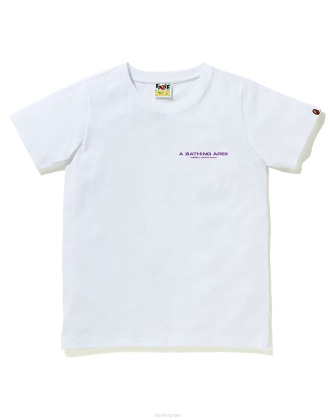 t-shirt à motif camouflage A Bathing Ape femmes ZHX6N4926 blanc