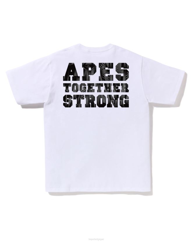tee-shirt speed racer college ats A Bathing Ape Hommes ZHX6N4258 blanc