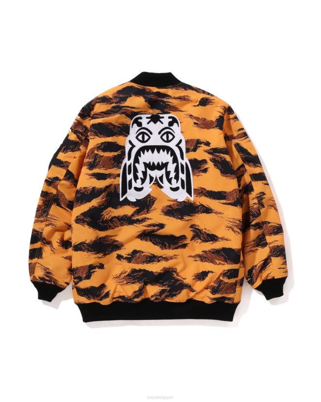 tigre camo longue ma-1 A Bathing Ape Hommes ZHX6N4327 orange