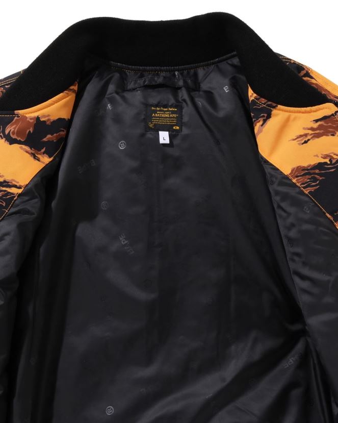 tigre camo longue ma-1 A Bathing Ape Hommes ZHX6N4327 orange