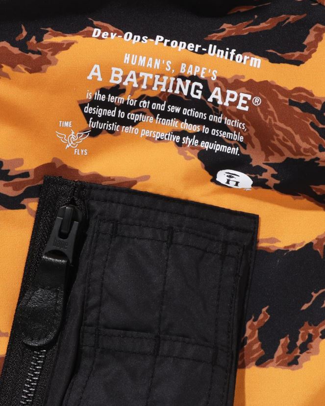 tigre camo longue ma-1 A Bathing Ape Hommes ZHX6N4327 orange