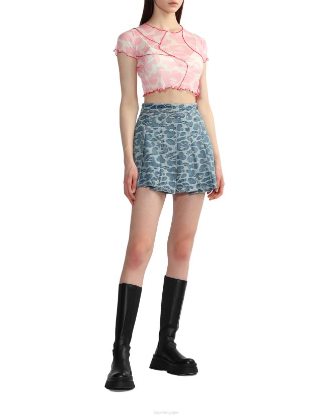 top court en résille à motif A Bathing Ape femmes ZHX6N4819 rose