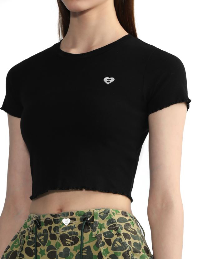 top court à logo A Bathing Ape femmes ZHX6N4822 noir