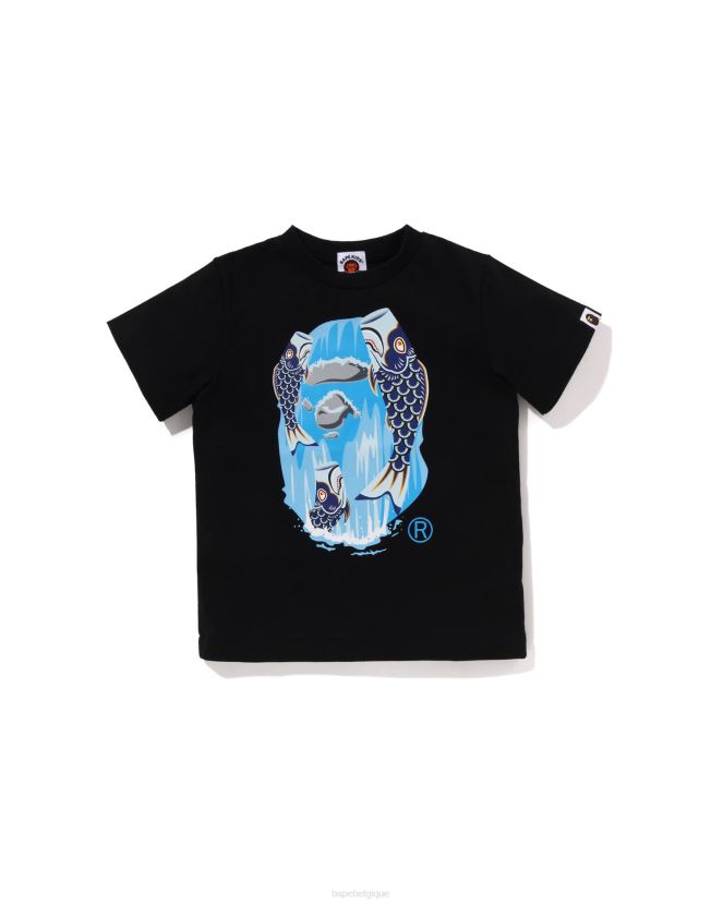 té de tête de cascade koinobori A Bathing Ape enfants ZHX6N41335 noir