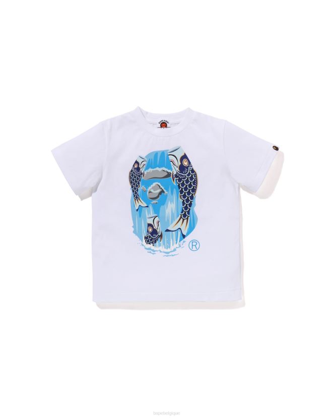 té de tête de cascade koinobori A Bathing Ape enfants ZHX6N41336 blanc