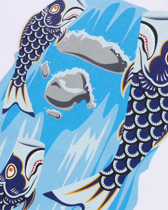 té de tête de cascade koinobori A Bathing Ape enfants ZHX6N41336 blanc