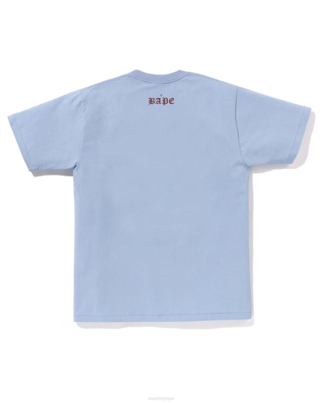 tête 1993 tee A Bathing Ape Hommes ZHX6N452 bleu clair