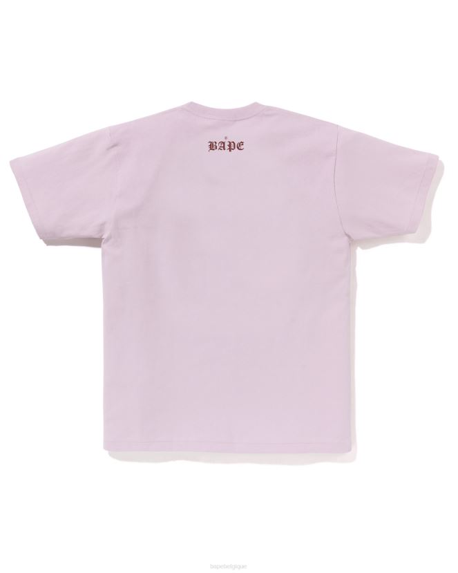 tête 1993 tee A Bathing Ape Hommes ZHX6N454 lilas pastel