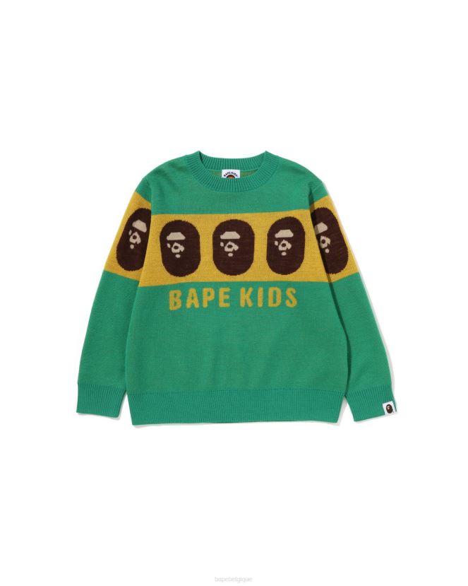 tête en tricot A Bathing Ape enfants ZHX6N41526 vert clair