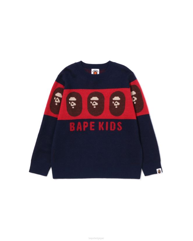 tête en tricot A Bathing Ape enfants ZHX6N41527 bleu marine
