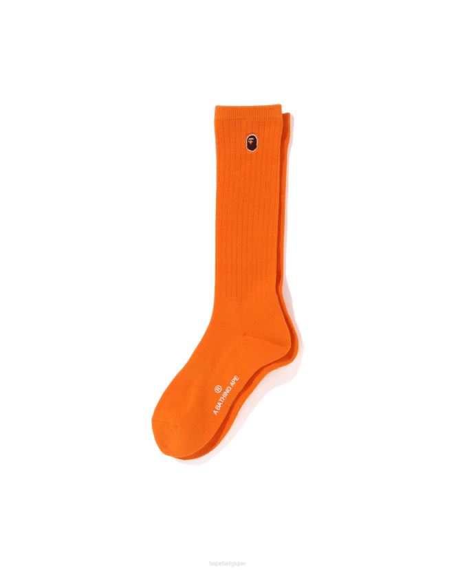 tête un point chaussettes A Bathing Ape femmes ZHX6N41070 orange
