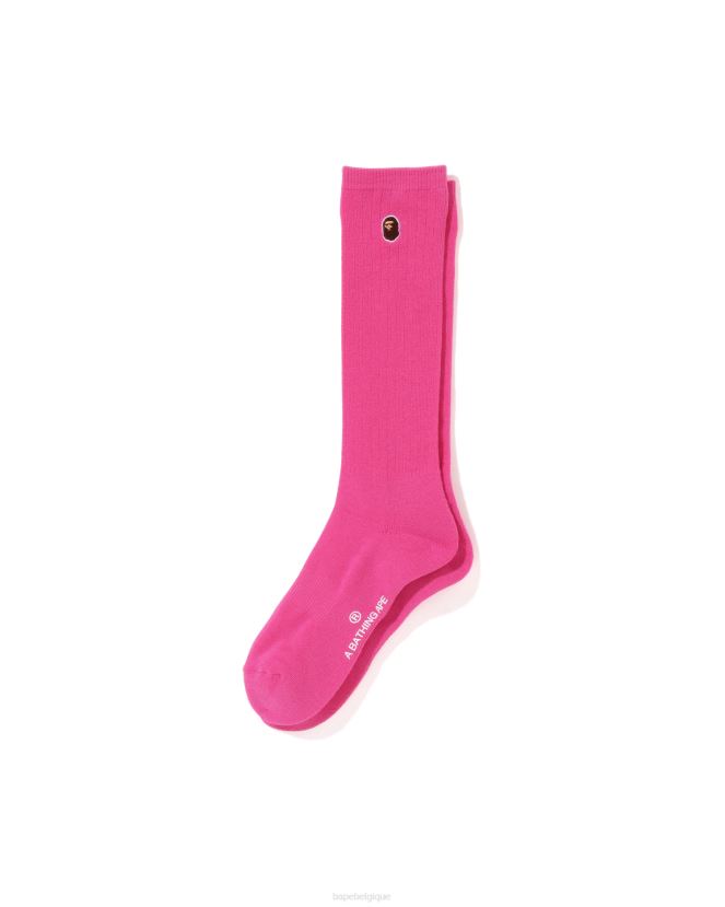 tête un point chaussettes A Bathing Ape femmes ZHX6N41071 rose