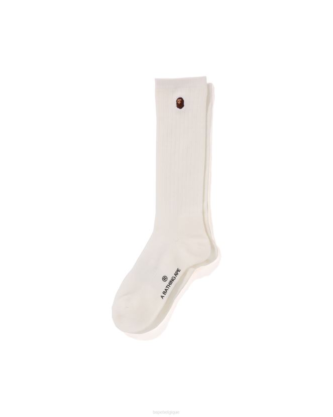 tête un point chaussettes A Bathing Ape femmes ZHX6N41072 blanc